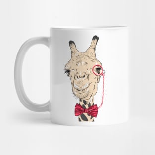 Giraffe hipster in eyeglasses and bowtie Mug